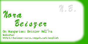 nora beiszer business card